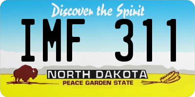 ND license plate IMF311