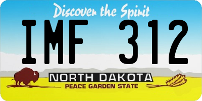 ND license plate IMF312