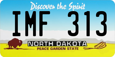 ND license plate IMF313