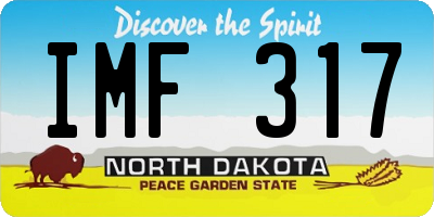 ND license plate IMF317