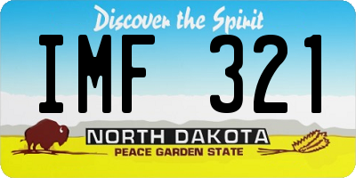 ND license plate IMF321