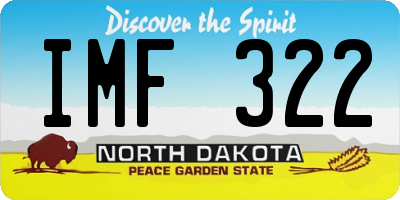 ND license plate IMF322