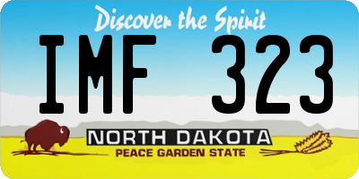 ND license plate IMF323