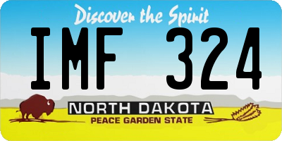 ND license plate IMF324