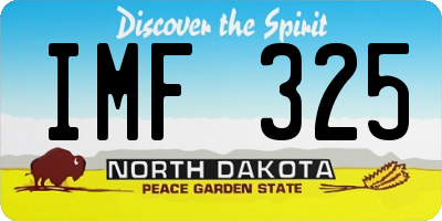 ND license plate IMF325