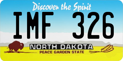 ND license plate IMF326