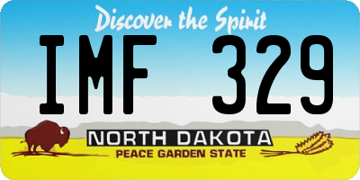 ND license plate IMF329