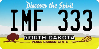 ND license plate IMF333