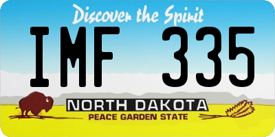 ND license plate IMF335