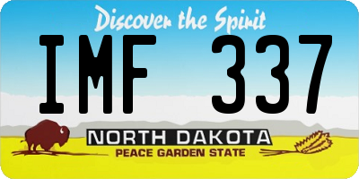 ND license plate IMF337