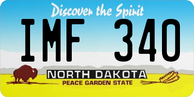 ND license plate IMF340