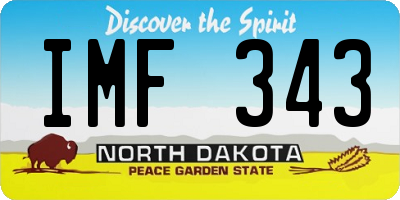 ND license plate IMF343