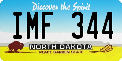 ND license plate IMF344
