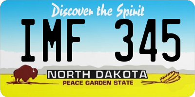 ND license plate IMF345