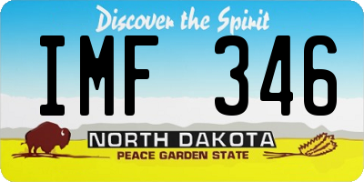 ND license plate IMF346