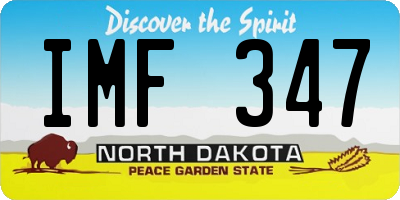 ND license plate IMF347