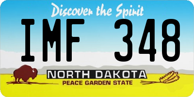 ND license plate IMF348