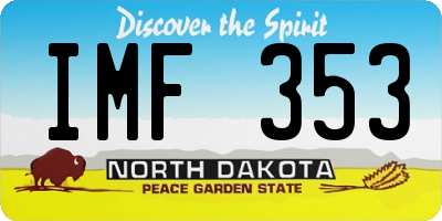 ND license plate IMF353