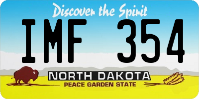 ND license plate IMF354