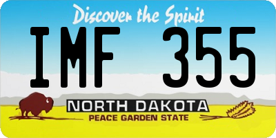ND license plate IMF355