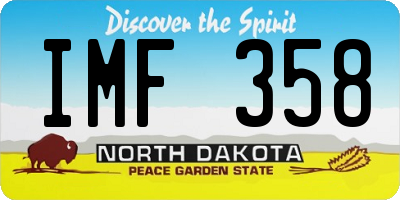 ND license plate IMF358