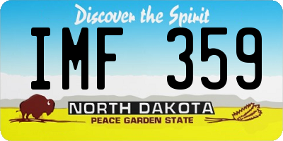 ND license plate IMF359