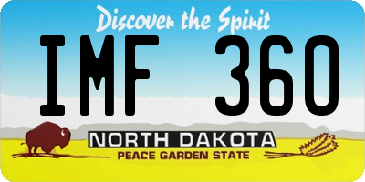 ND license plate IMF360
