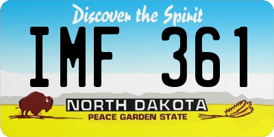 ND license plate IMF361