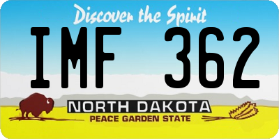 ND license plate IMF362