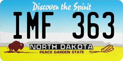 ND license plate IMF363