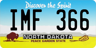 ND license plate IMF366