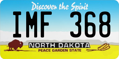 ND license plate IMF368