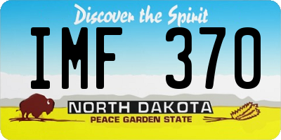 ND license plate IMF370