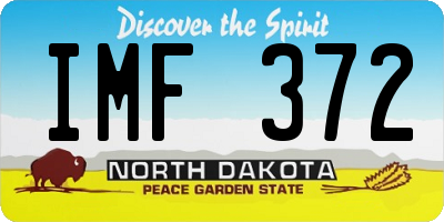 ND license plate IMF372