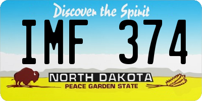 ND license plate IMF374