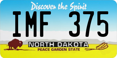 ND license plate IMF375