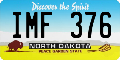 ND license plate IMF376