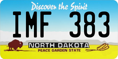 ND license plate IMF383