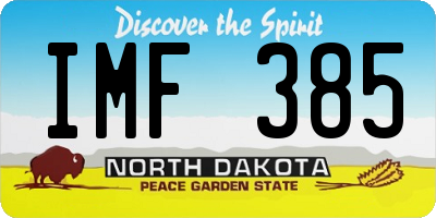 ND license plate IMF385