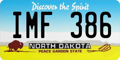 ND license plate IMF386