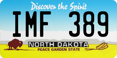 ND license plate IMF389
