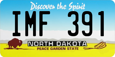 ND license plate IMF391