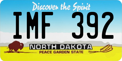 ND license plate IMF392
