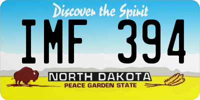 ND license plate IMF394