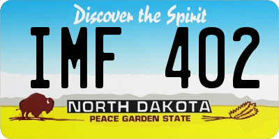 ND license plate IMF402