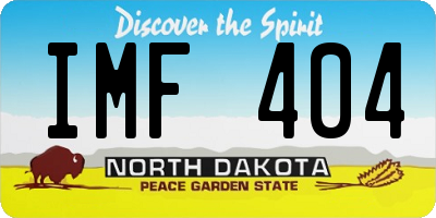 ND license plate IMF404