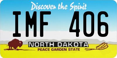 ND license plate IMF406