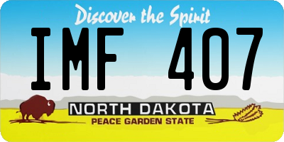 ND license plate IMF407