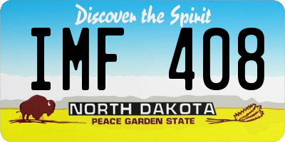 ND license plate IMF408