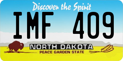 ND license plate IMF409